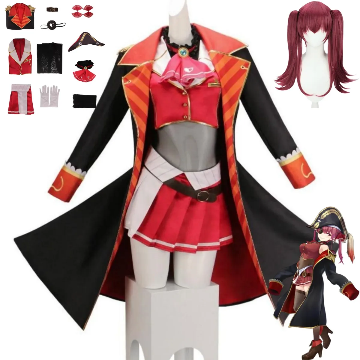 Anime Cosplay Youtuber - Virtual YouTuber Houshou Marine Cosplay Costume