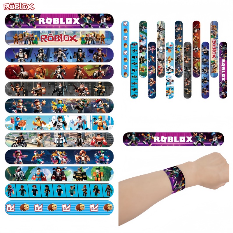 Anime Cosplay Roblox - 12/24Pcs Roblox Game Elasticity Slap Bracelets