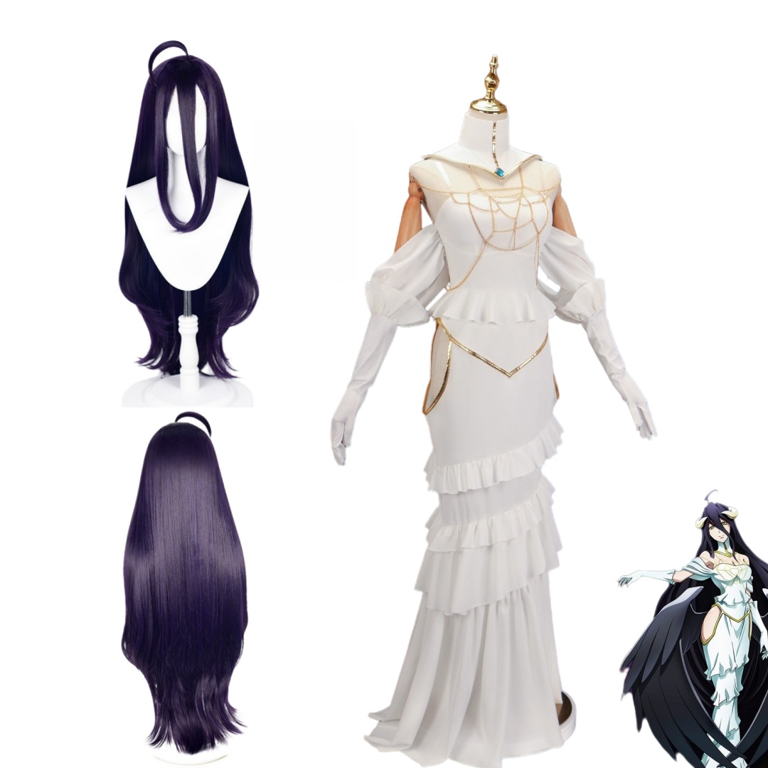 Anime Cosplay Albedo - Overlord Arubedo Pure-White Devil Albedo Cosplay