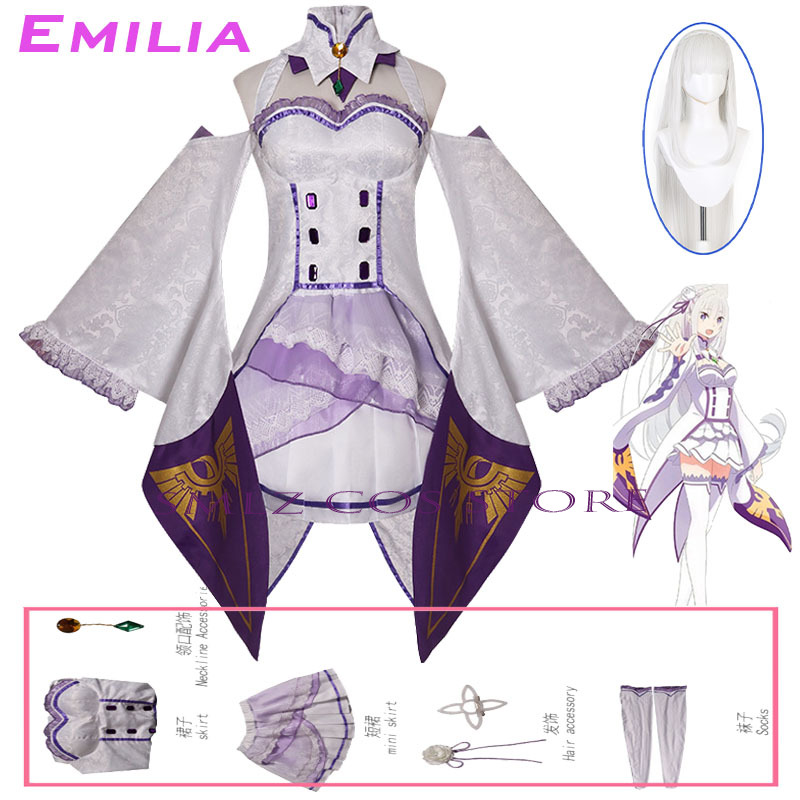 Emilia Cosplay Anime Re Zero K - Anime Zero Cosplay review and price