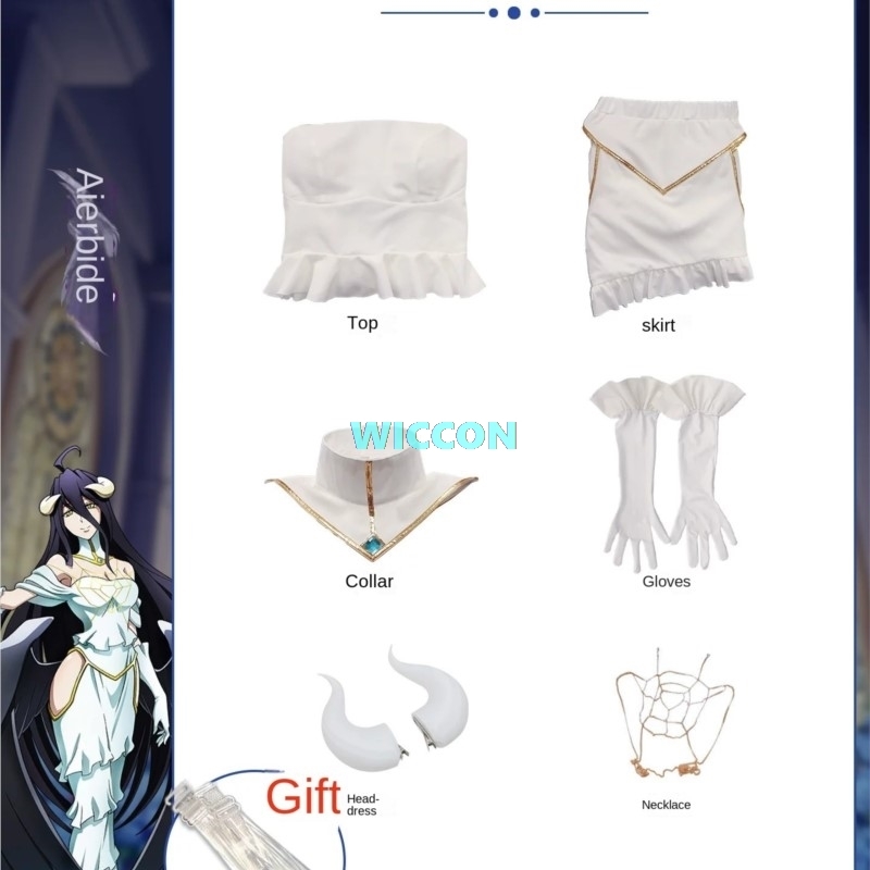 IN STOCK Albedo Costume Wig Wo - Anime Cosplay Albedo review and price