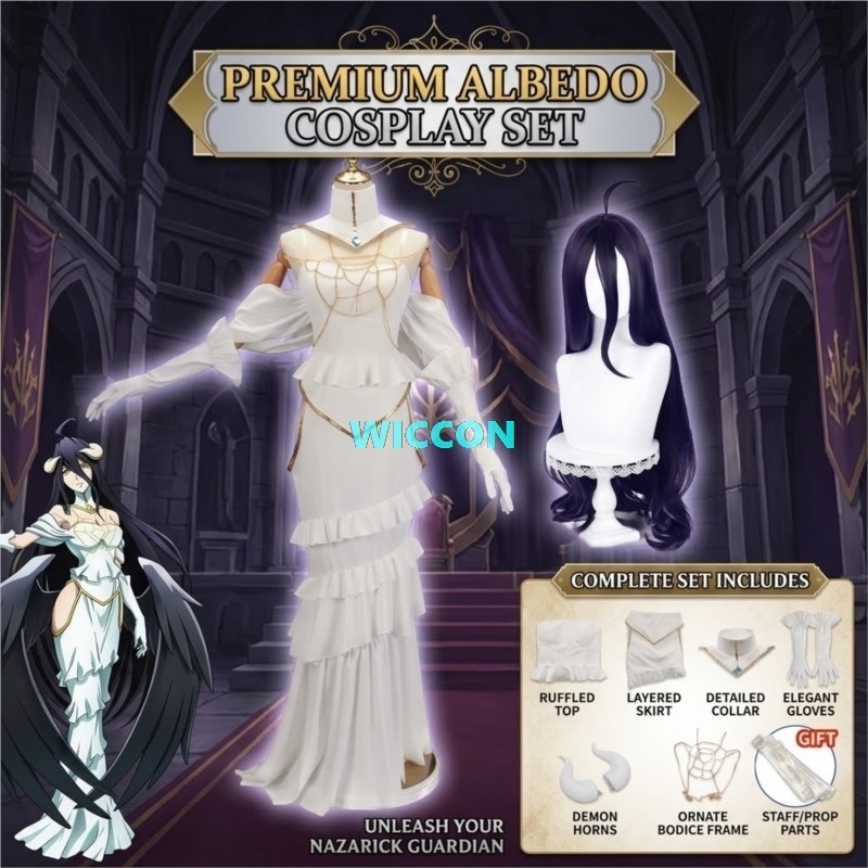 IN STOCK Albedo Costume Wig Wo - Anime Cosplay Albedo review and price