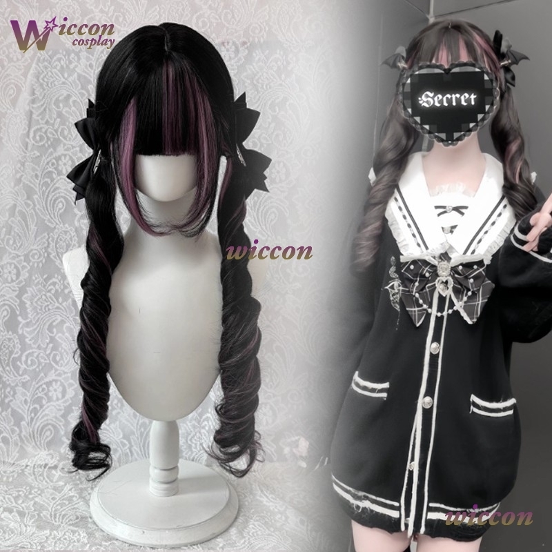 Comic ‌Black Wig with Pink Cos - Cosplay Anime Black Hair review and price